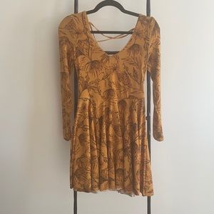 Kimchi Blue Tie Back Yellow Floral Mini Dress Size Small